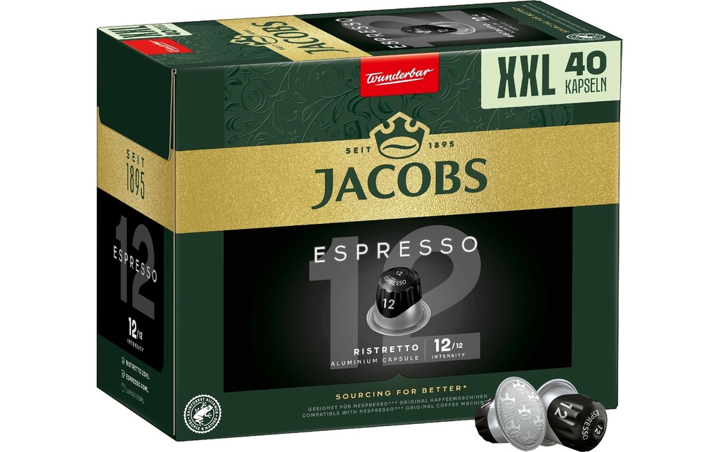 Jacobs Capsules de café Espresso 12 Ristretto 40 pièce