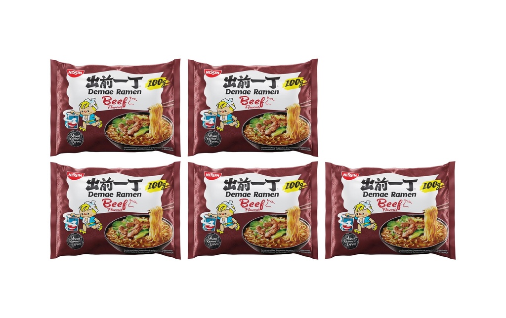 Nissin Food Plat préparé Soupe de nouilles au bœuf 5 x 100 g