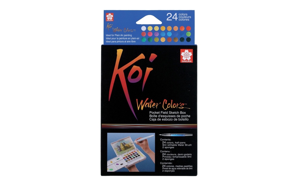 Talens Peinture pour aquarelle Koi Pocket Field Sketch Box 24 tasses