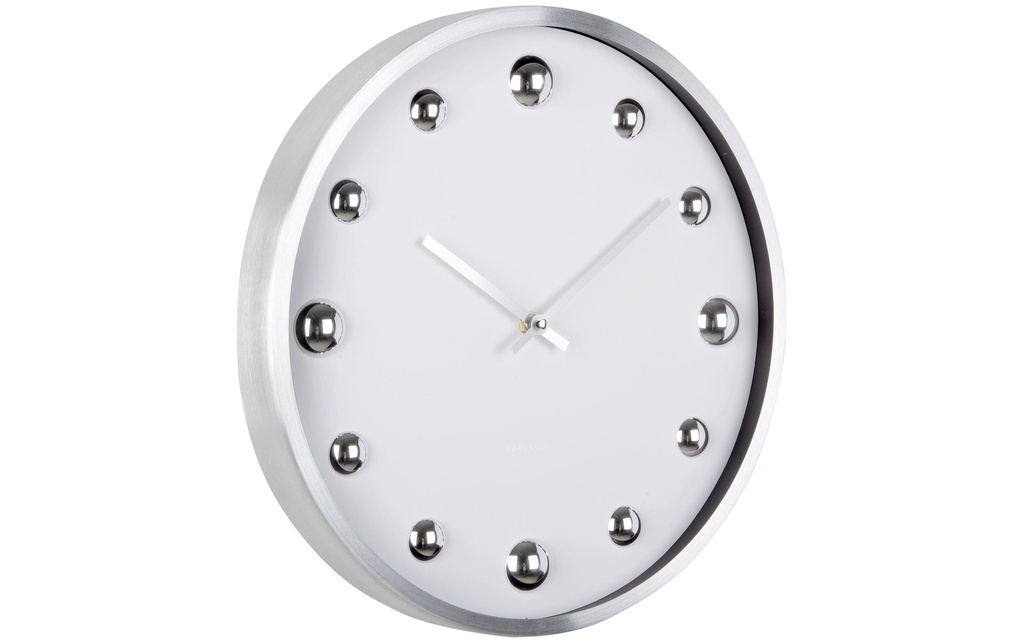 KARLSSON Horloge murale Shiny Dots White / Silver
