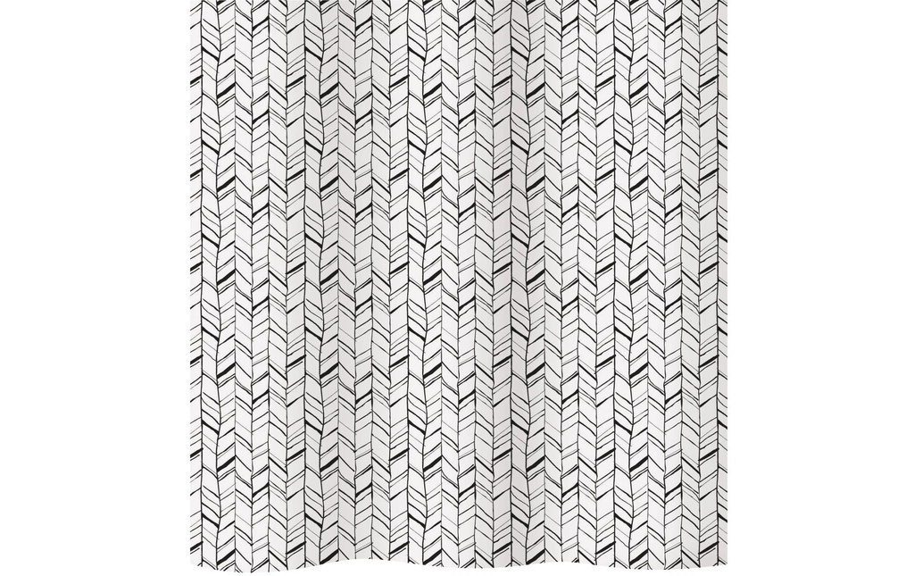 diaqua® Rideau de douche Chevron 180 x 180 cm, Noir/Blanc