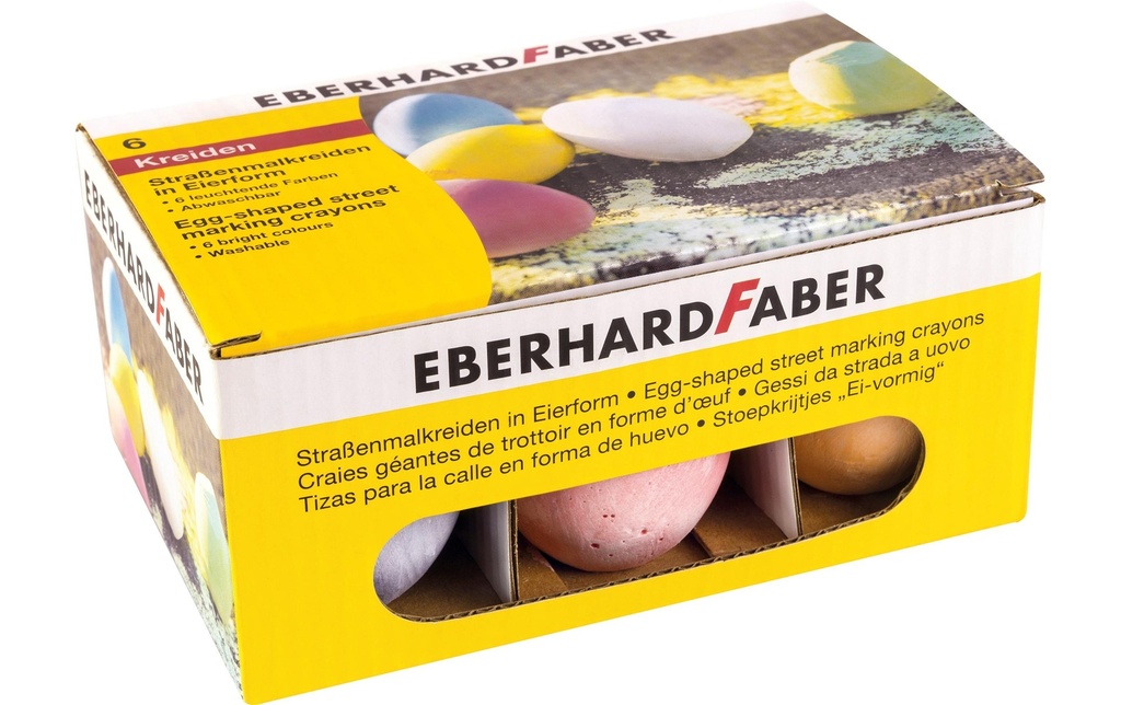 Eberhard Faber Craie de rue en forme d'oeuf, 6 pièces