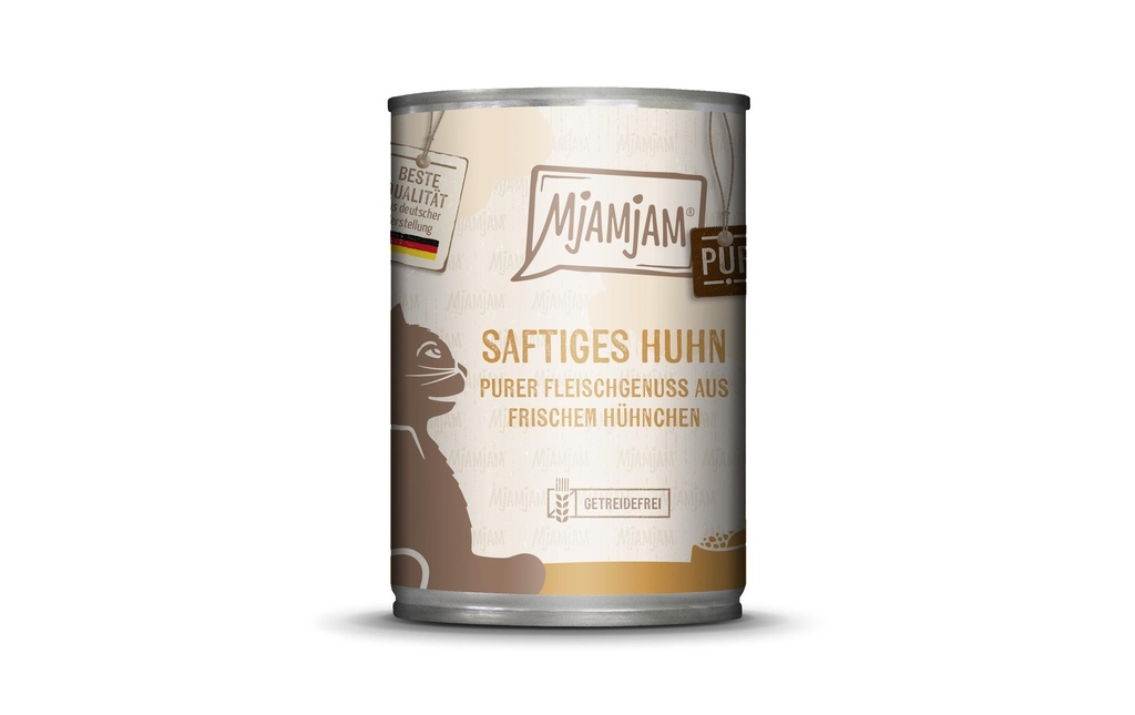 Mjamjam Alimentation humide Boîte de poulet pur, 400 g