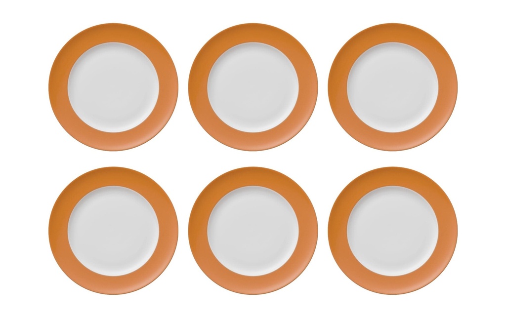 THOMAS Assiettes pour le petit-déjeuner et à dessert Sunny Day 6 Pièce/s,Orange, 22 cm