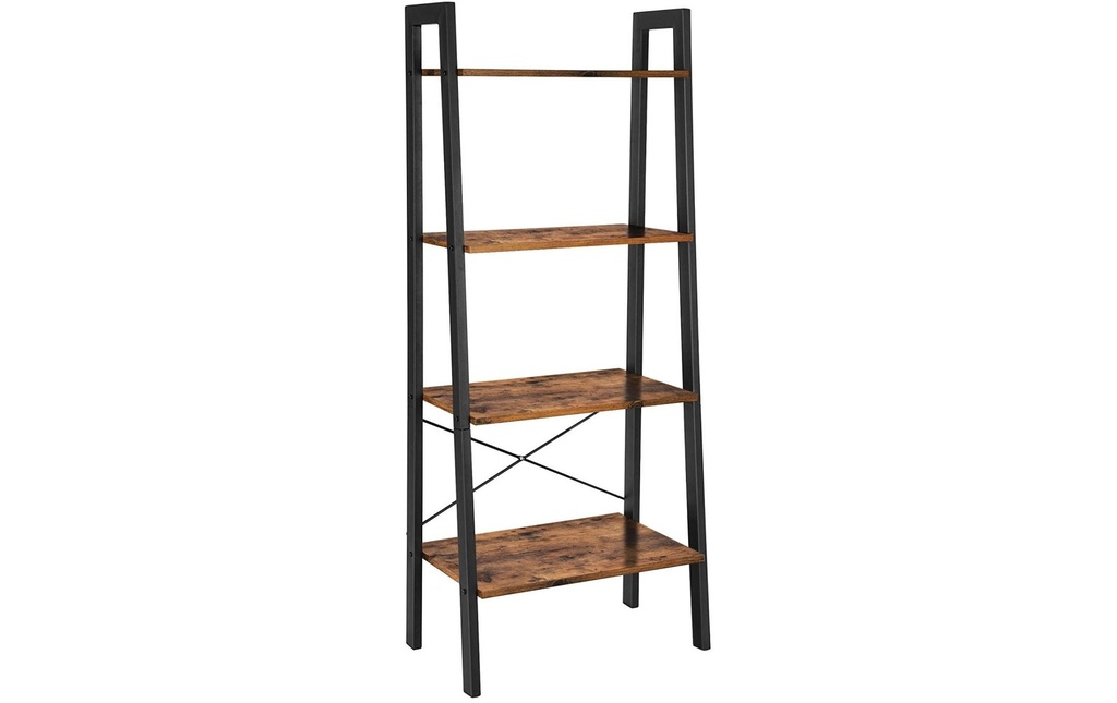 VASAGLE Étagère avec 4 niveaux 56 x 137.5 cm, Noir/Brun