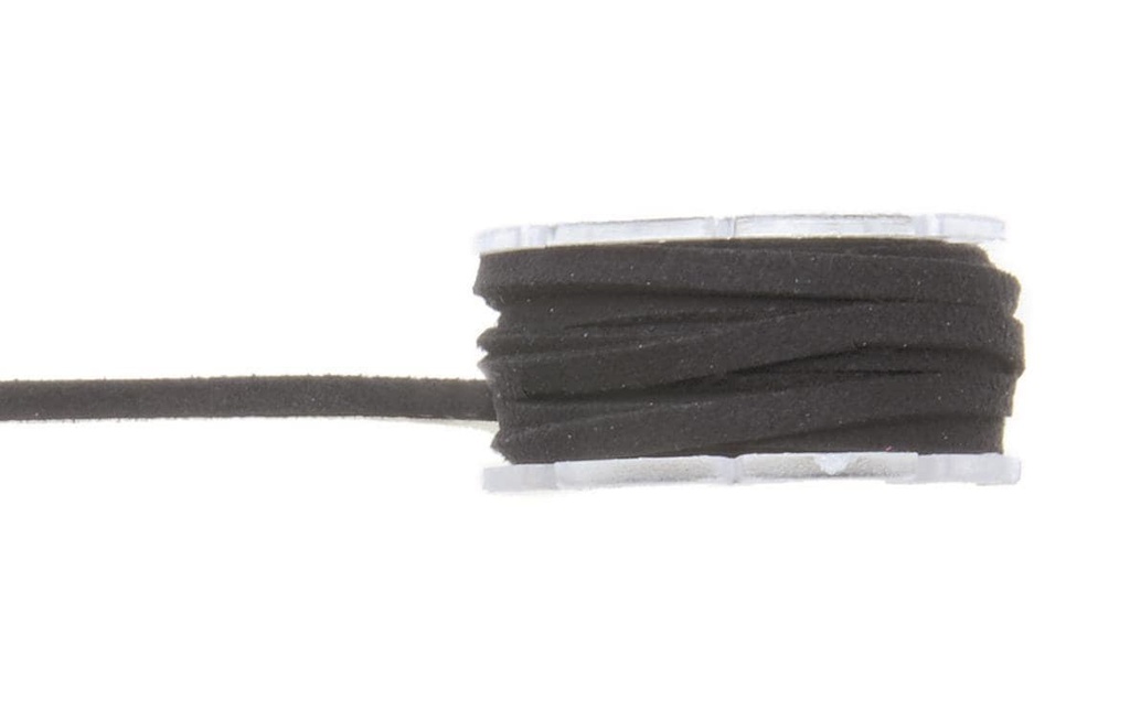 Glorex Bande en cuir Velour 3 mm x 2 m, Noir