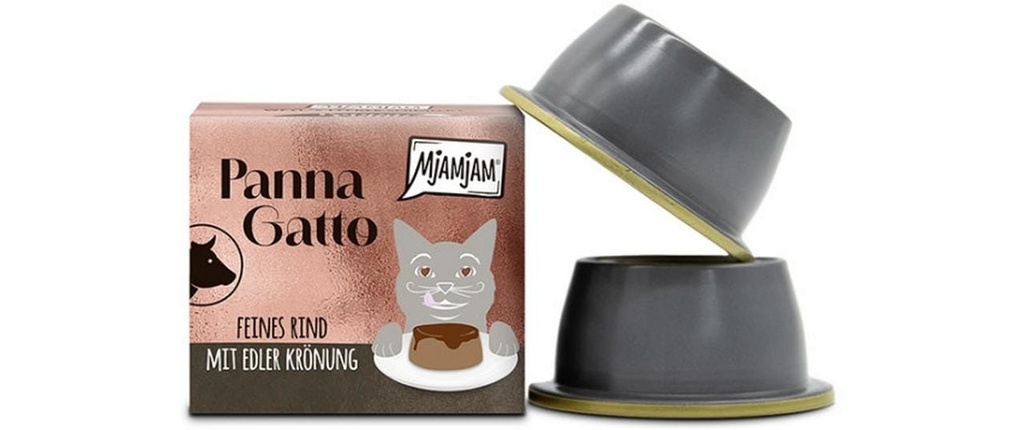 Mjamjam Panna Gatto de bœuf avec un noble couronnement, 2 x 80 g
