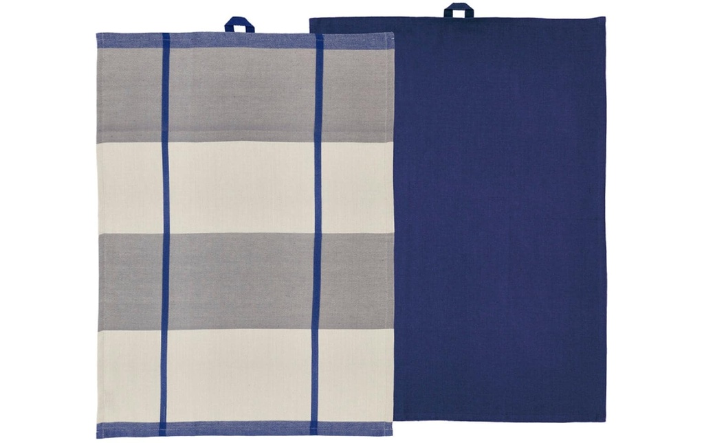 Södahl Ensemble de torchons pour la vaisselle Blocks, 50 x 70 cm, Royal Blue, 2 pièces