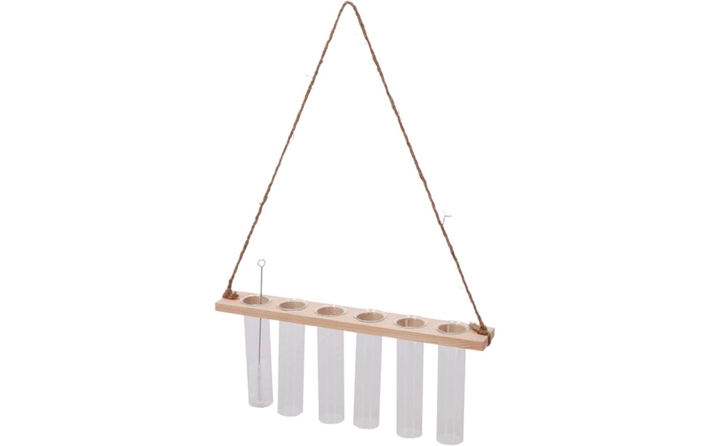 Esschert Design Support pour tubes à essai M 13 cm, Transparent/Nature