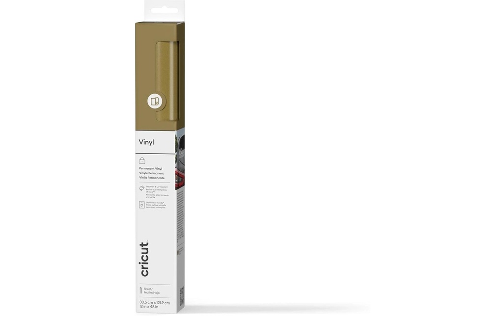 Cricut Film de vinyle Permanent 30.5 x 122 cm, 1 Pièce/s, Doré