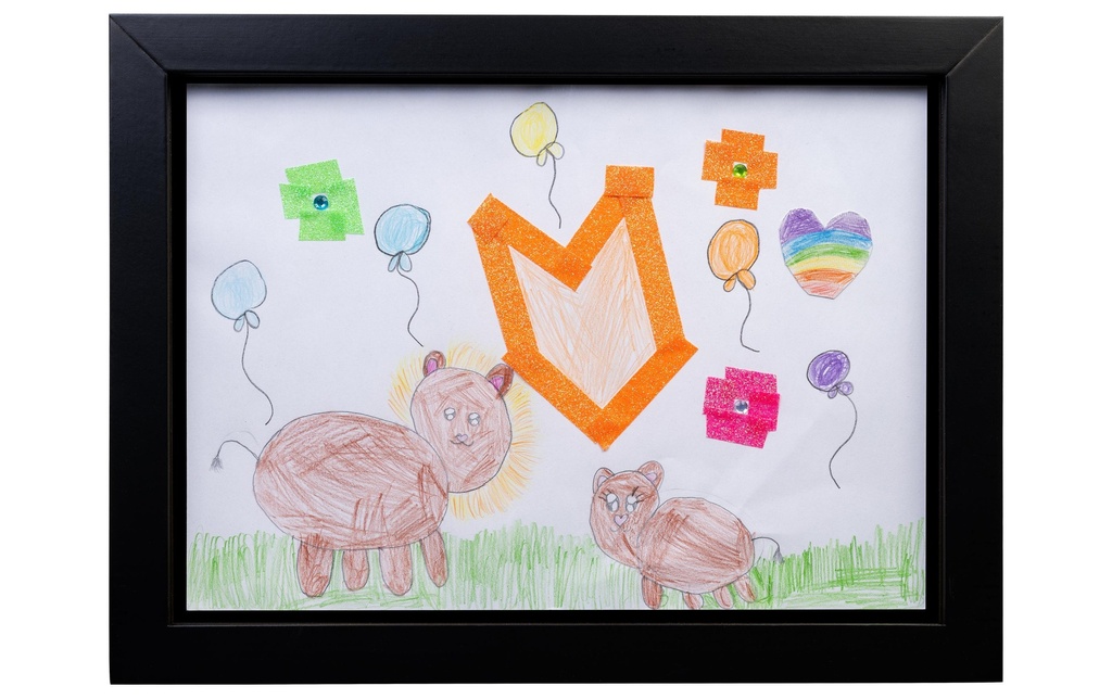 COCON Cadre photo pour les dessins d'enfants 35 x 26 x 5 cm, Noir