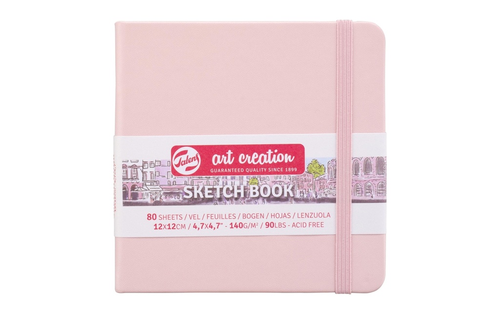 TALENS ART CREATION Livre croquis 12x12 rose past. (160 pces)