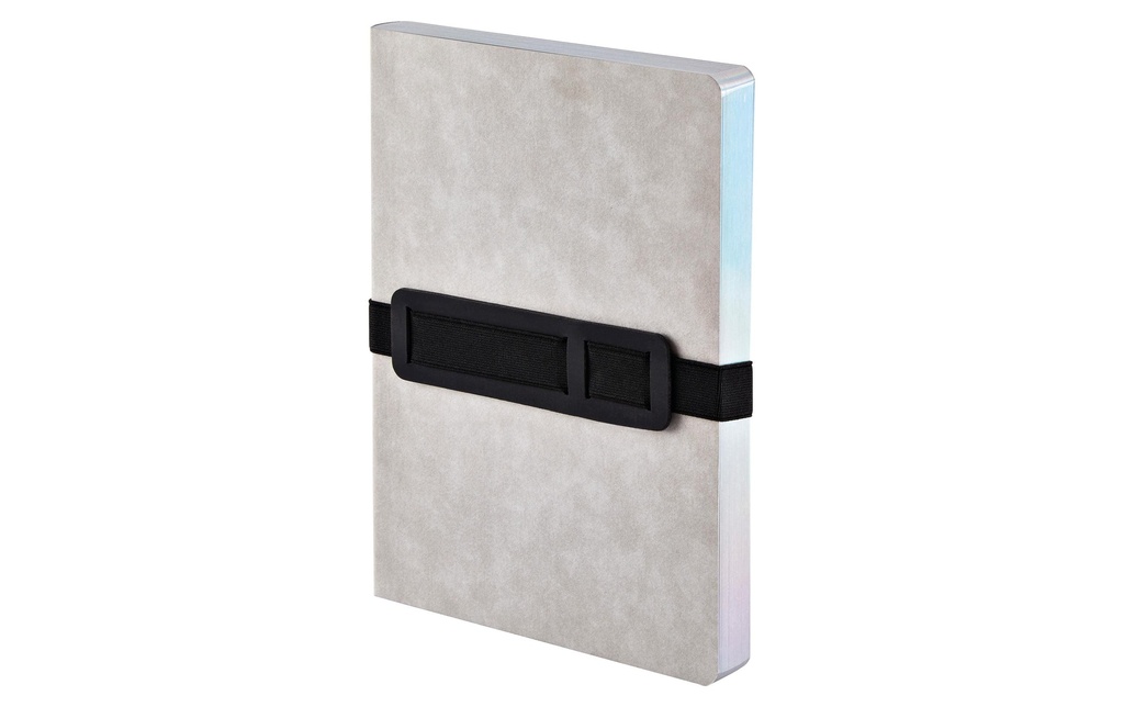 Nuuna Bloc-notes Voyager L Gris, 22 x 16,5 cm, Pois, Gris