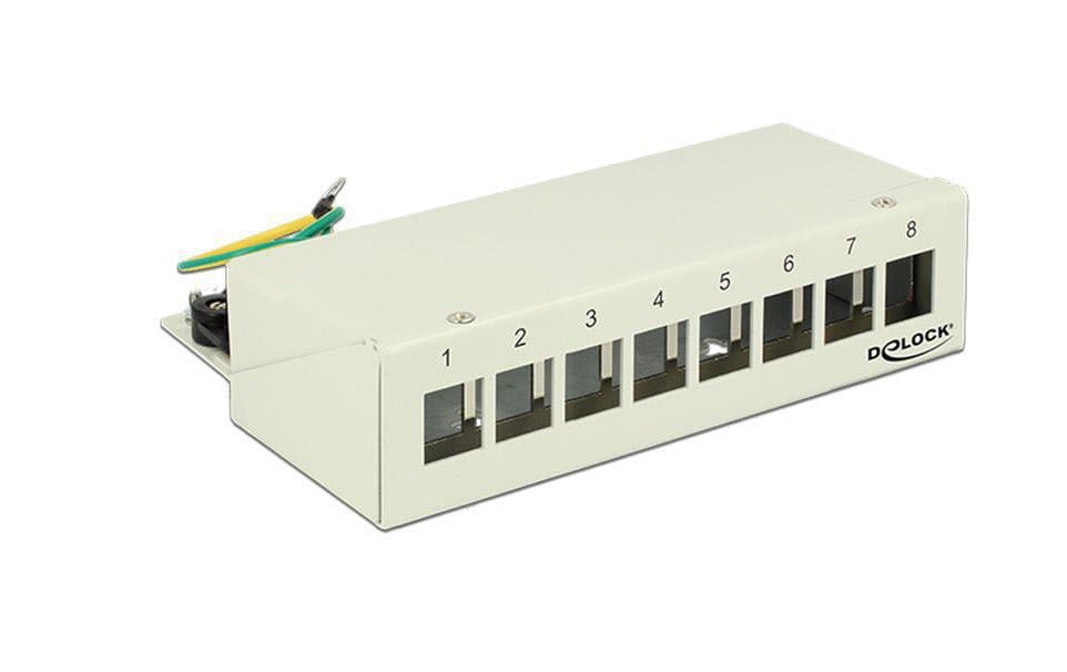 Delock Panneau de réseau 8 Port Keystone Desktop gris