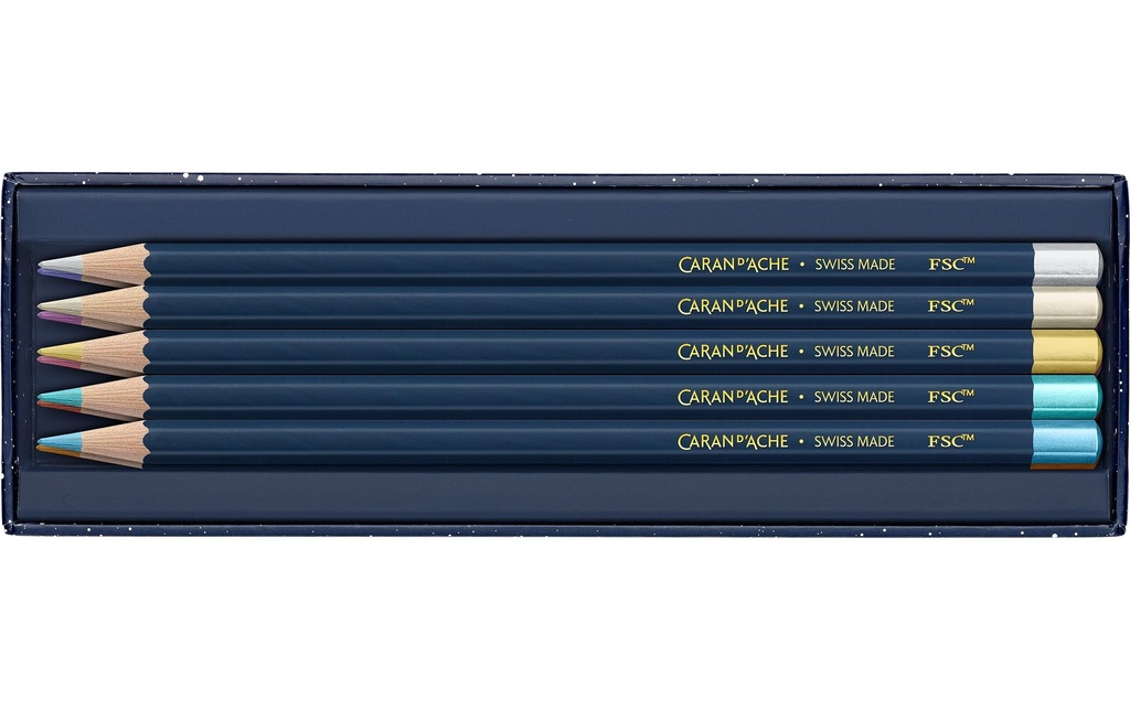 Caran d'Ache Crayons de couleur Bleu cosmique, multicolore