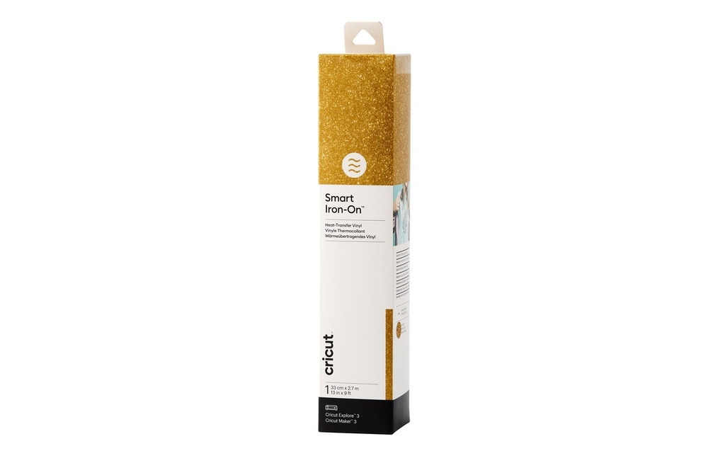 Cricut Film thermocollant Smart Glitter 33 x 273 cm, 1 pièce, or