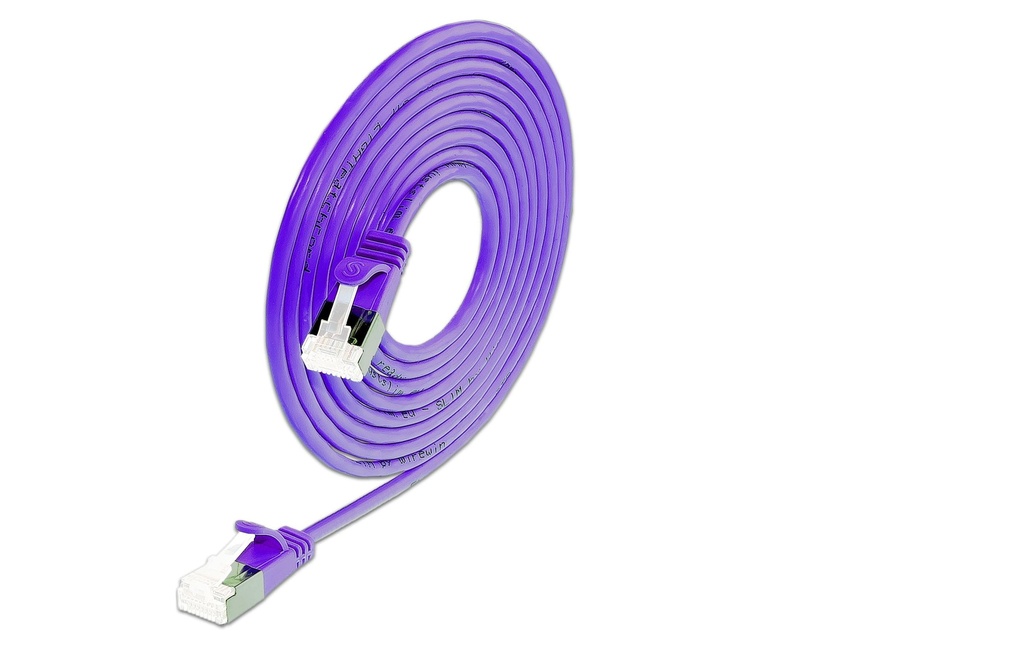 SLIM Câble patch slim RJ-45 - RJ-45, Cat 6A, U/FTP, 7 m, Violet