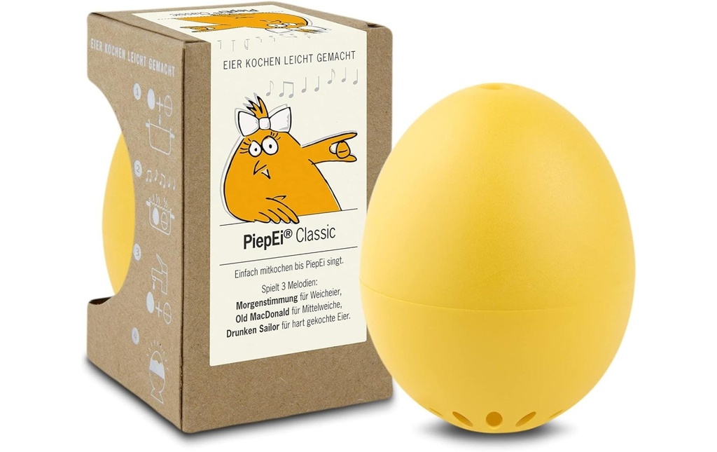 PiepEi Minuteur de cuisine Coquetier chantant Classic, Jaune