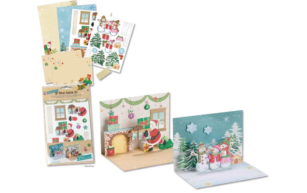 Folia Carte de Noël Ensemble 3D 2 pièces