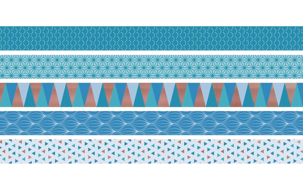 Heyda Ruban Washi Triangle Azur Bleu