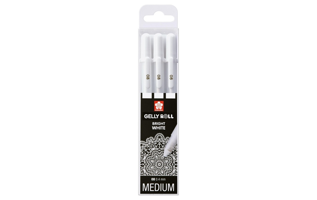 SAKURA Roller gel Gelly Basic White 3 (3 pces)