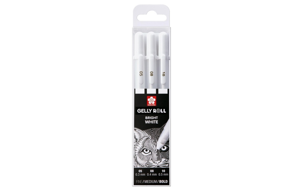SAKURA Roller gel Gelly Basic Whit.3p (3 pces)