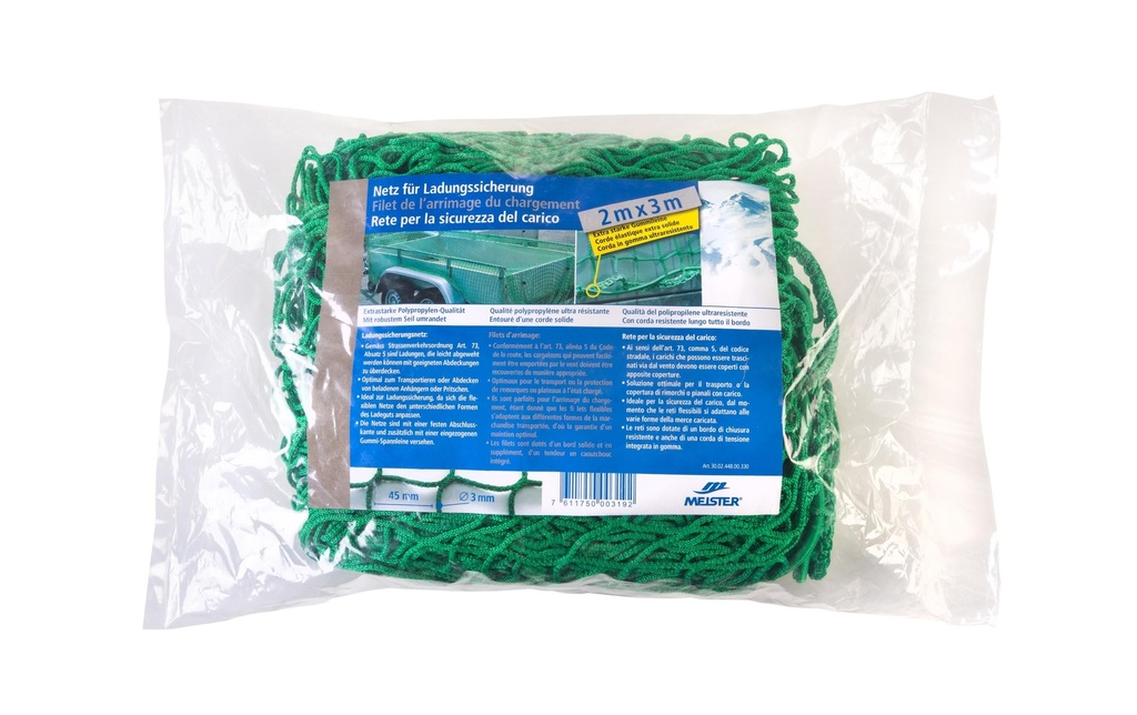 Meister Filet de remorque sans nœuds, Ø 3 mm / 2 x 3 m, vert