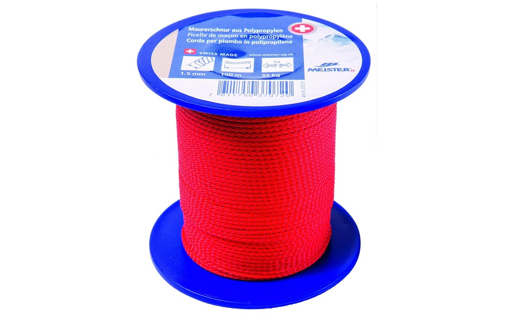 Meister Cordeau à tracer Ø 1,5 mm, 100 m, 35 kg, rouge