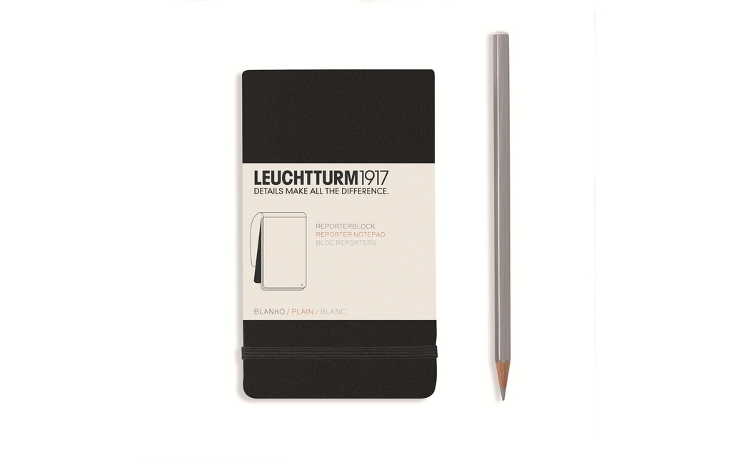 Leuchtturm Bloc-notes Reporter A6, vierge, noir