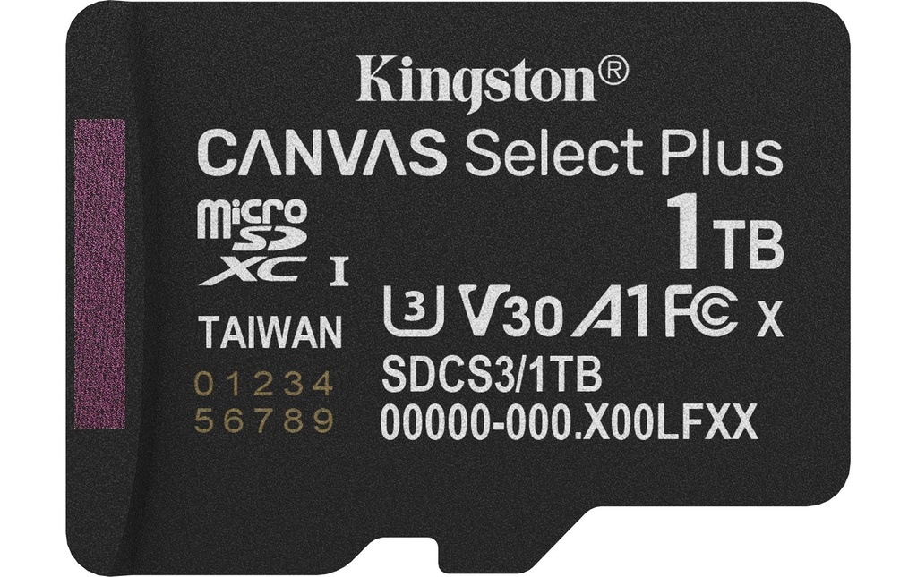 Kingston Carte microSDXC Canvas Select Plus Gen3 1000 GB
