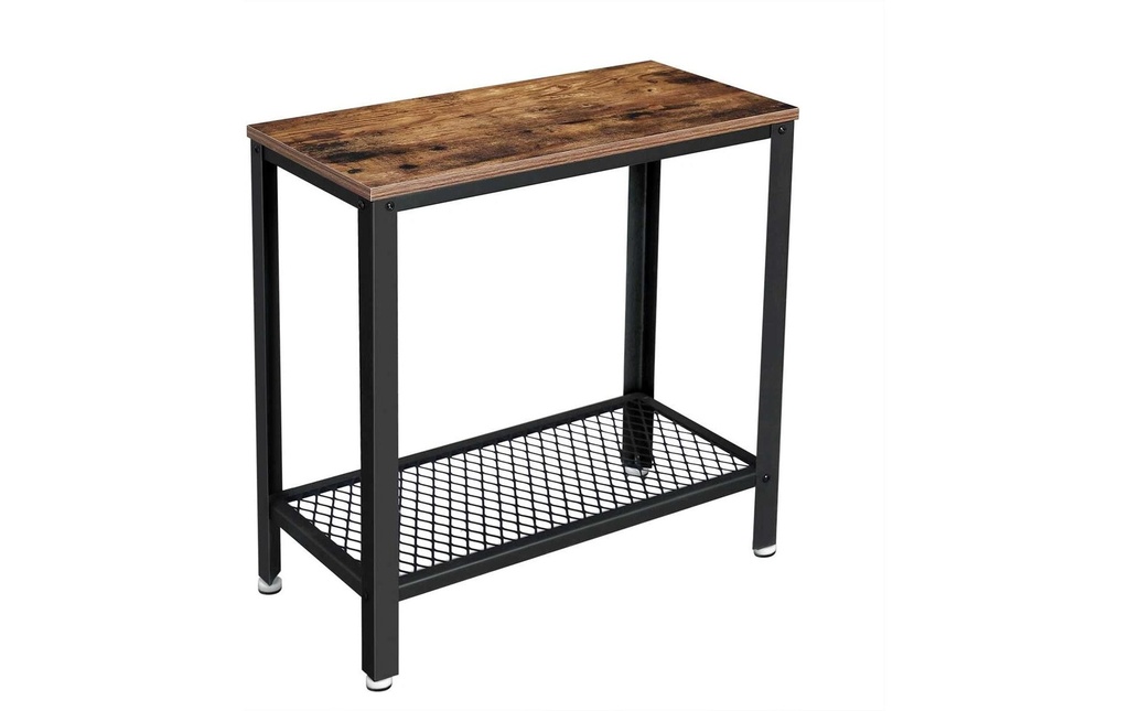 VASAGLE Table basse avec tablette 60 x 60 cm, Noir/Brun