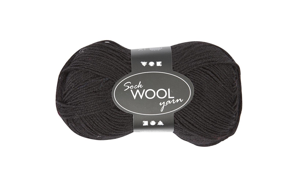 Creativ Company Laine 50 g pour les chaussettes, noir