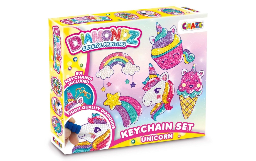 Craze Kits de bricolage Diamondz – Painting Keychain Set Unicorn