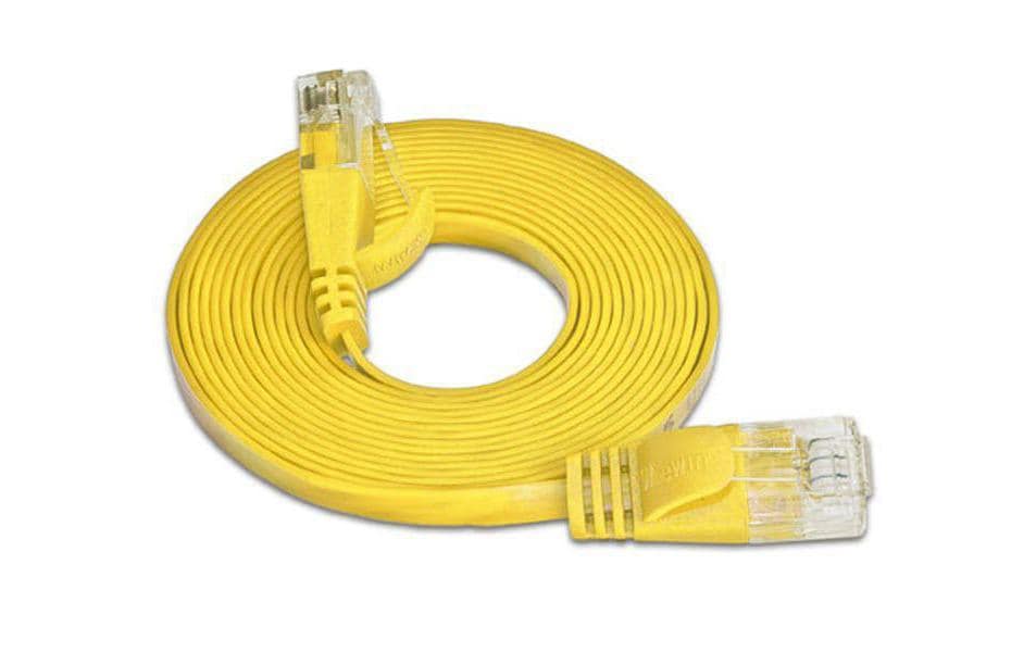 SLIM Câble patch slim RJ-45 - RJ-45, Cat 6, UTP, 2 m, Jaune