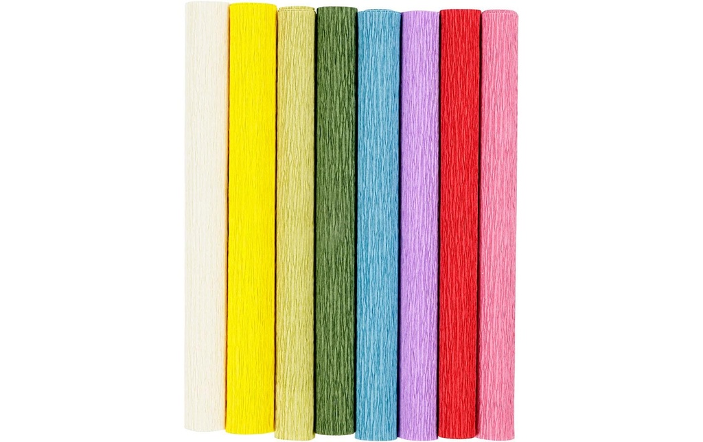 Creativ Company Papier crêpe Standard 25 x 60 cm, 8 pièces, 105 g/m²