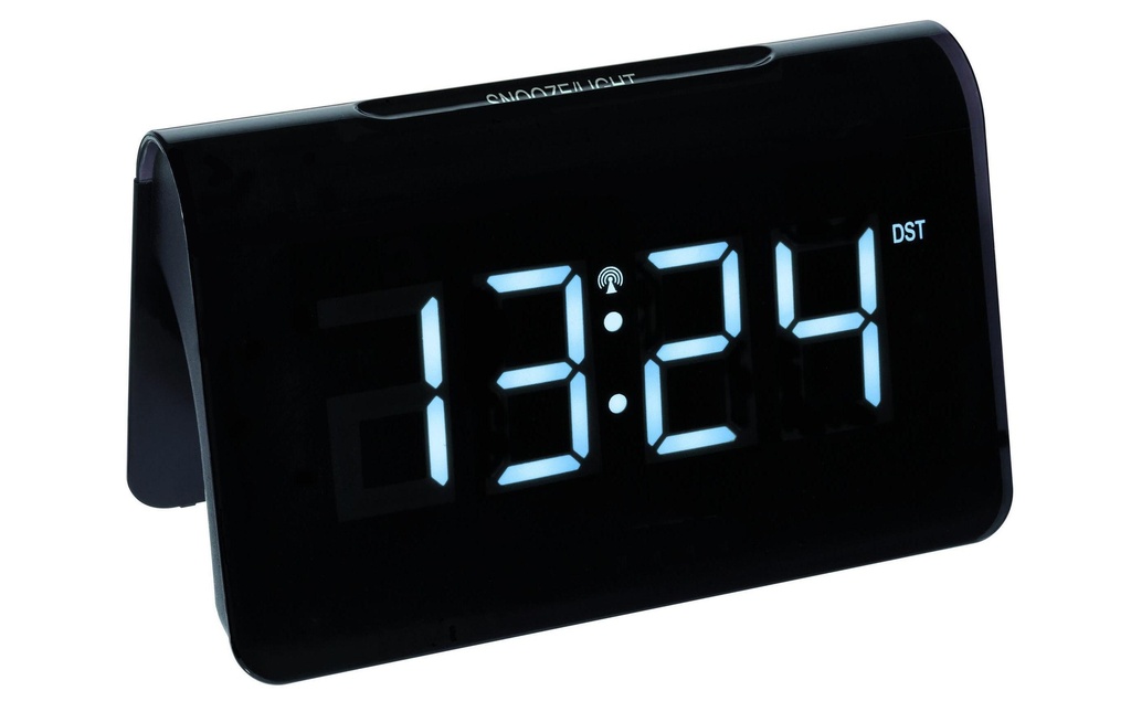 TFA Dostmann Réveil radio-piloté Icon Noir, blanc