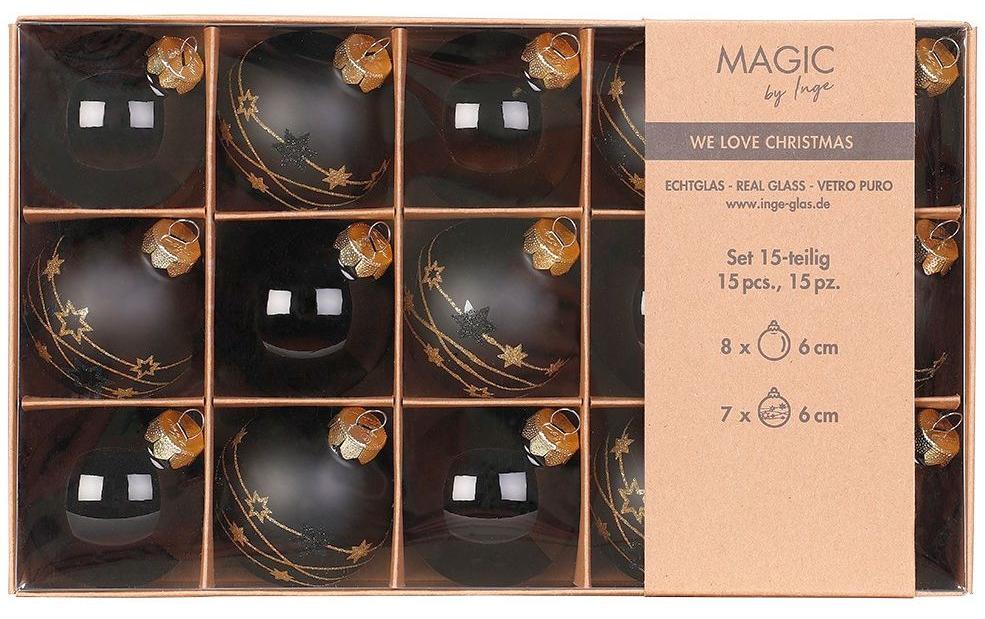 INGES CHRISTMAS DECOR Boule de Noël Eboy Black Ø 6 cm, 1 Pièce/s, Noir