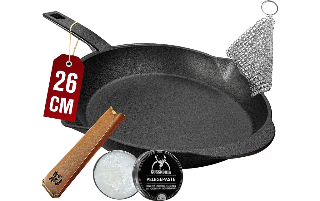 Gusskoenig Poêle à frire 26 cm avec poignée en cuir
