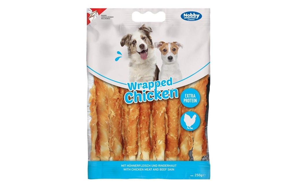 Nobby Produit à mâcher  StarSnack Classic Wrapped Chicken (poulet enveloppé), 250 g
