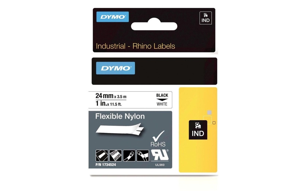 DYMO Ruban d’étiquettes 1734524 Noir auf Blanc