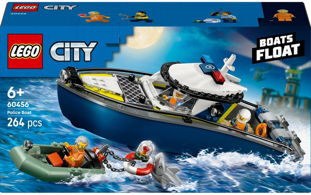 LEGO® City Poursuite en bateau de la police 60456