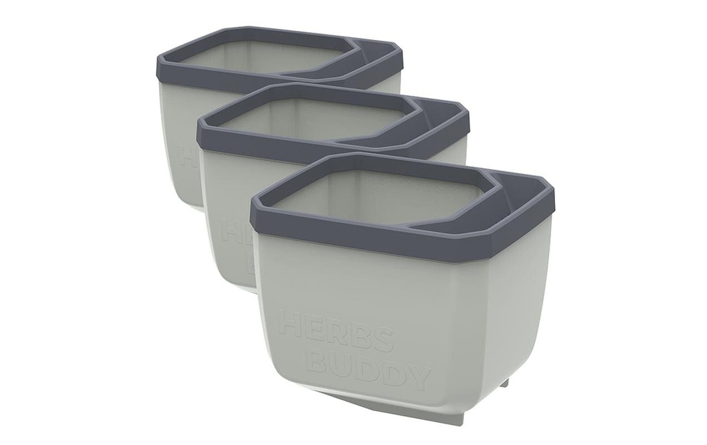 Gusta Garden HERBS BUDDY Pot à herbes aromatiques Set de 3 pièces Gris