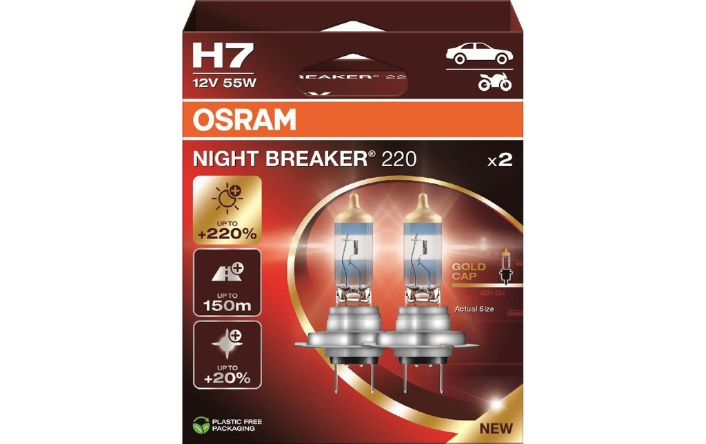 OSRAM Night Breaker 220 Duobox H7 12V 55W PX26d Moto/Voiture de tourisme