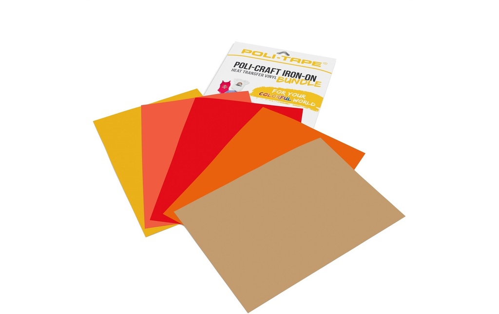 Poli-Tape Film thermocollant Été A4, multicolore, 5 pièces