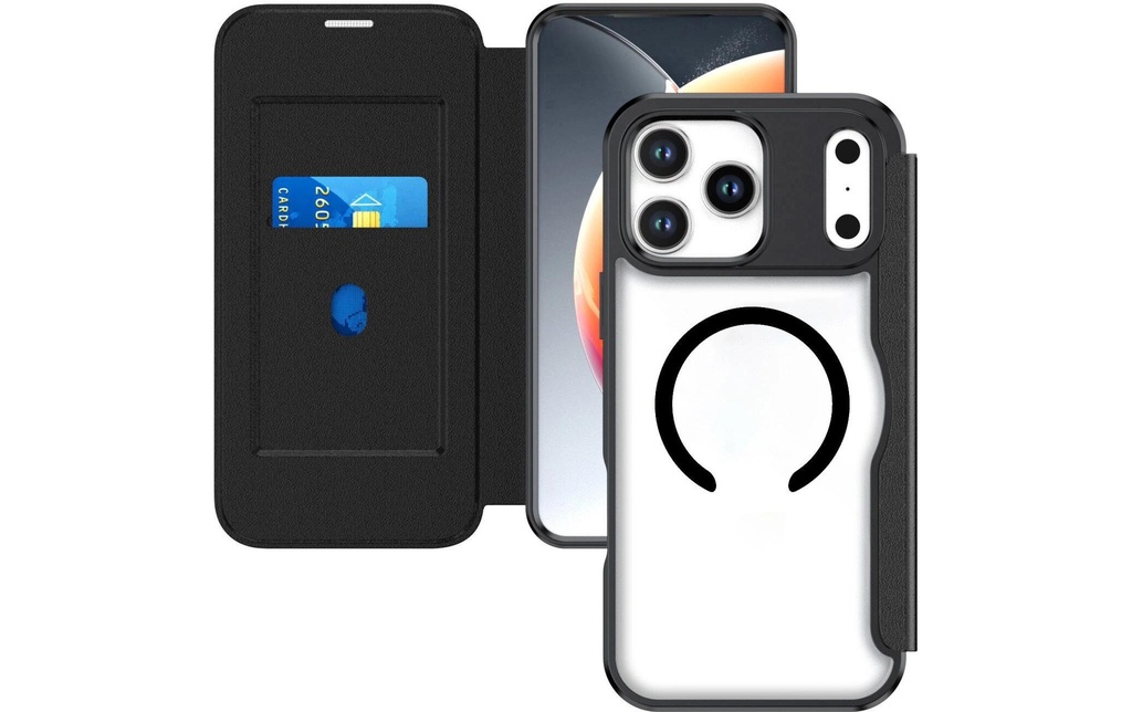 4smarts Coque arrière Urban Pro Flipcase iPhone 17 Pro Qi2 ready