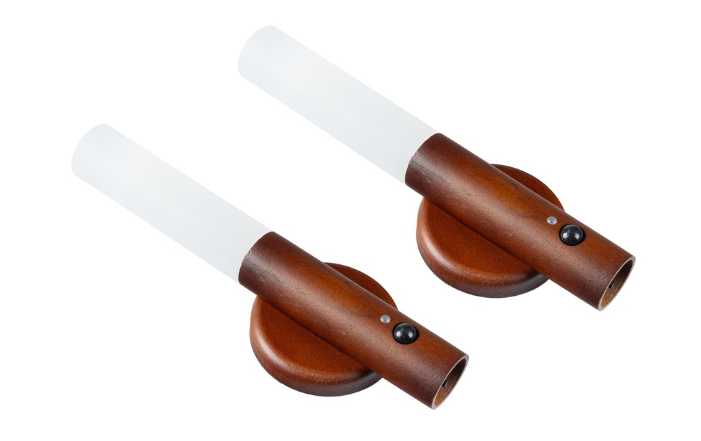 FTM Lampe murale avec capteur de lumière, brun foncé, 2 pièces
