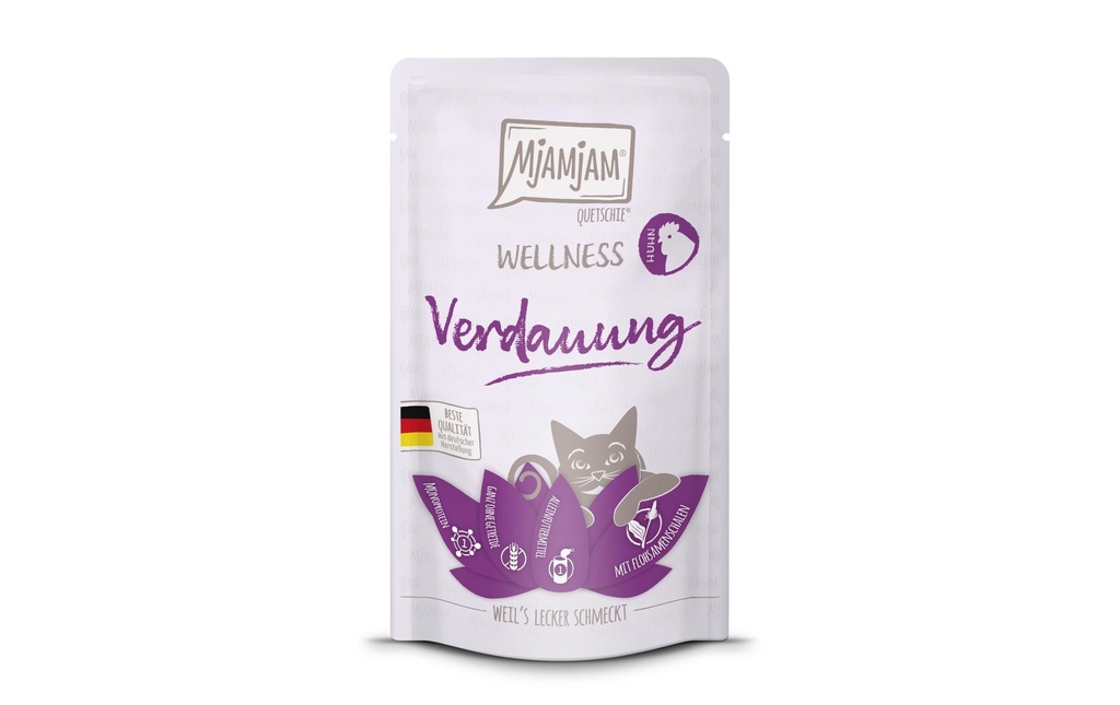 Mjamjam Alimentation humide Bien-être digestif au poulet, 125 g