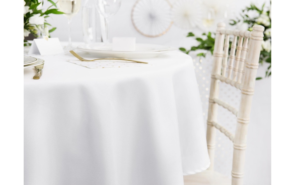 Partydeco Nappe Rond, Ø 230 cm, blanc