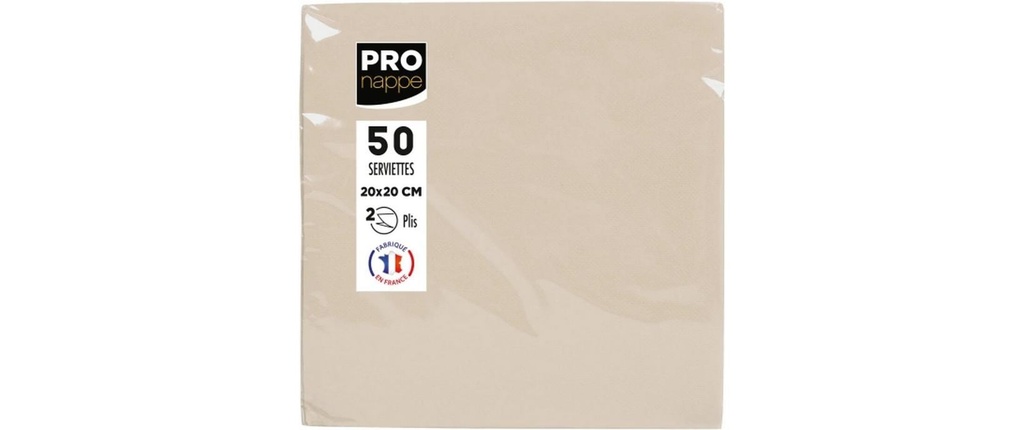 PRO nappe Serviettes en papier 20 cm x 20 cm, 50 Pièce/s, Ivoire