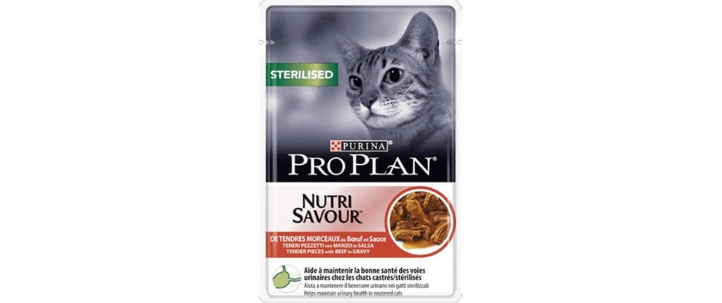 Purina Pro Plan Alimentation humide Adult Sterililized Sauce Bœuf 26 x 85 g